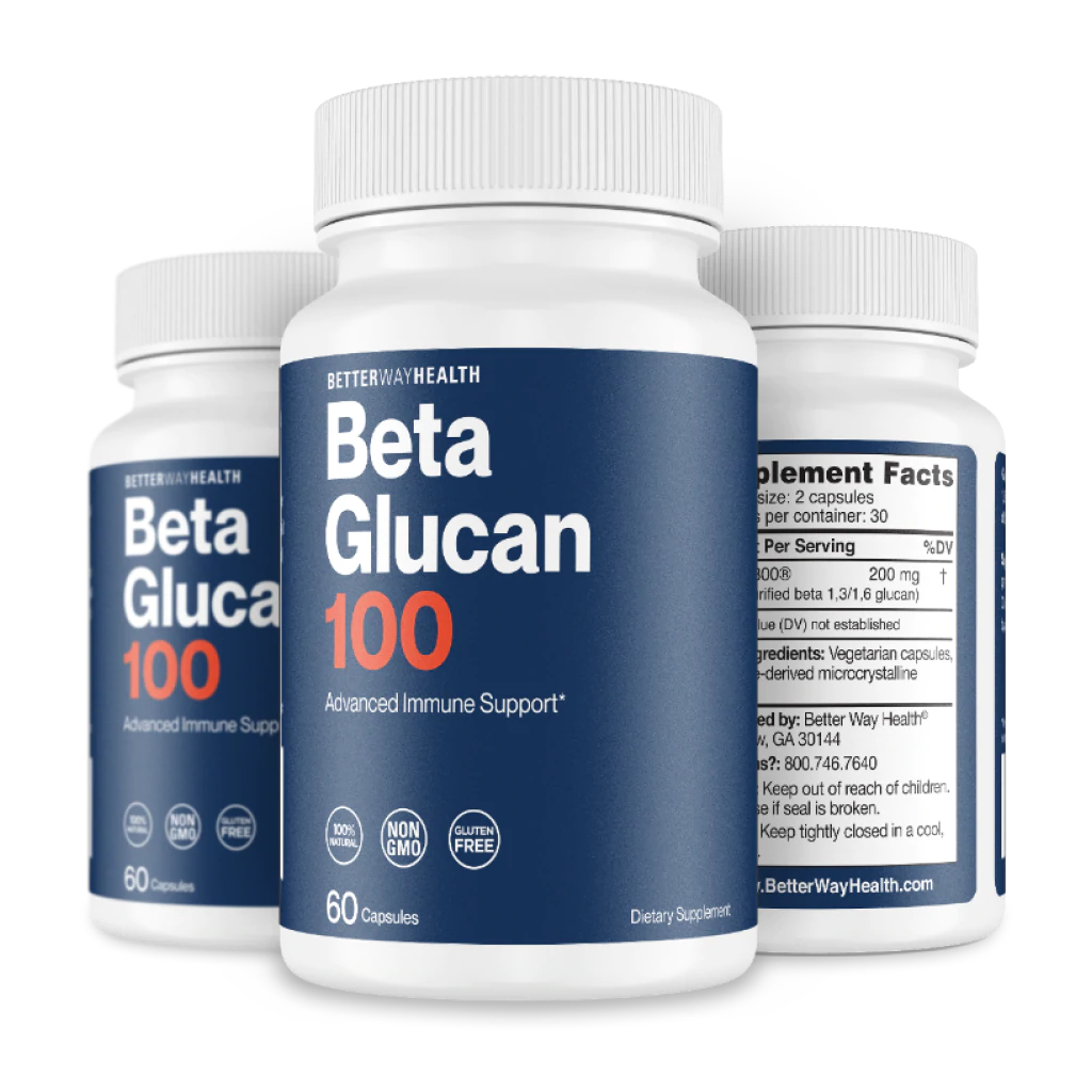 3 pack shot of glucan 100 supplements