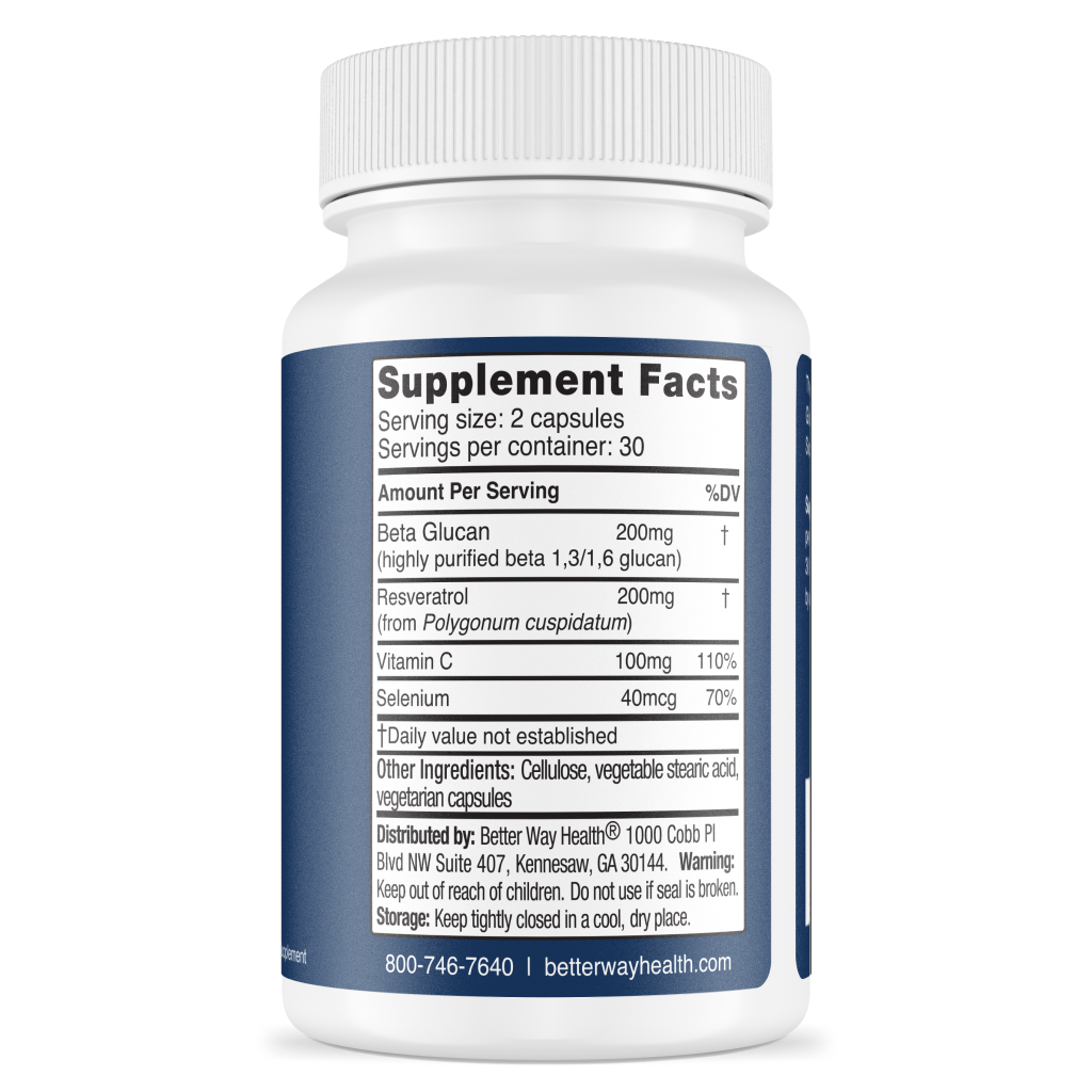All the listed supplement facts contained in beta glucan 100