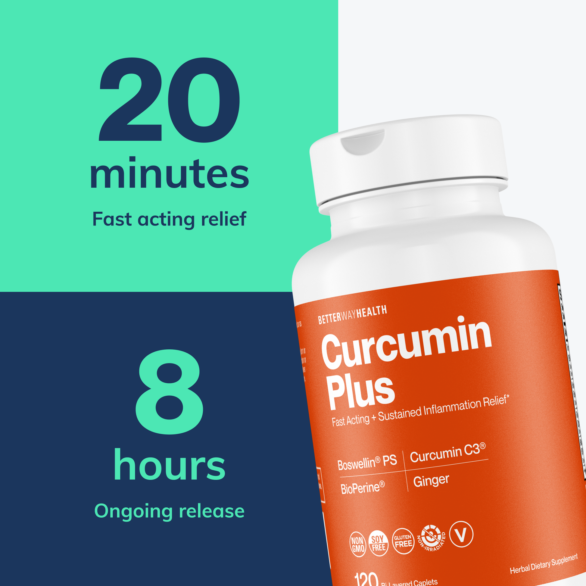 curcumin plus image 8 hours of ongoing release with 20 minutes fast active relief